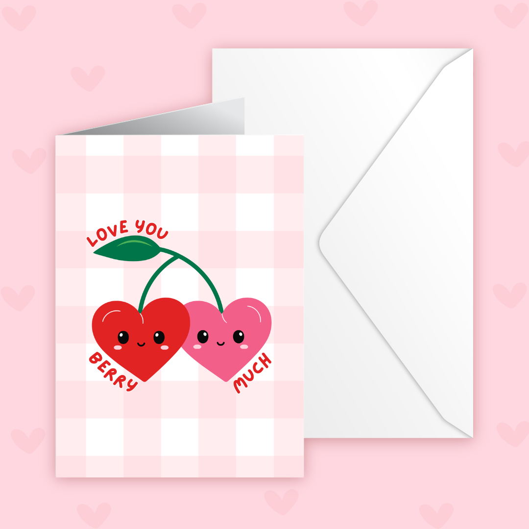 'Love You Berry Much' Galentines Card