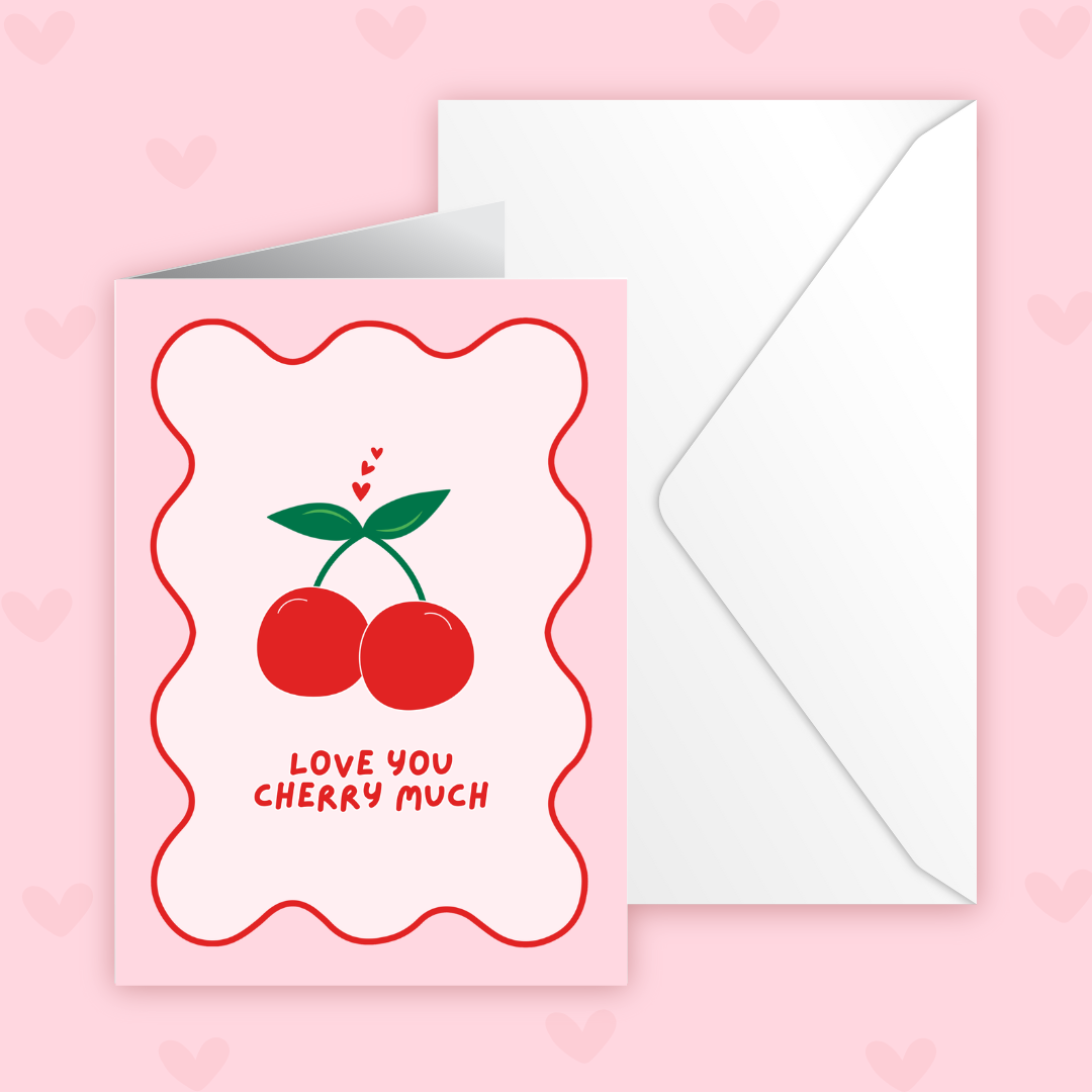 'Love You Cherry Much' Valentines Card